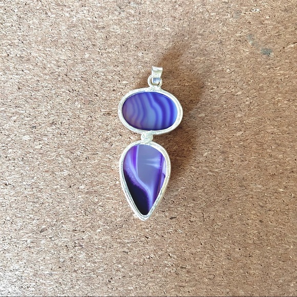 Botswana Agate Pendant in 925 Silver - Picture 5 of 5